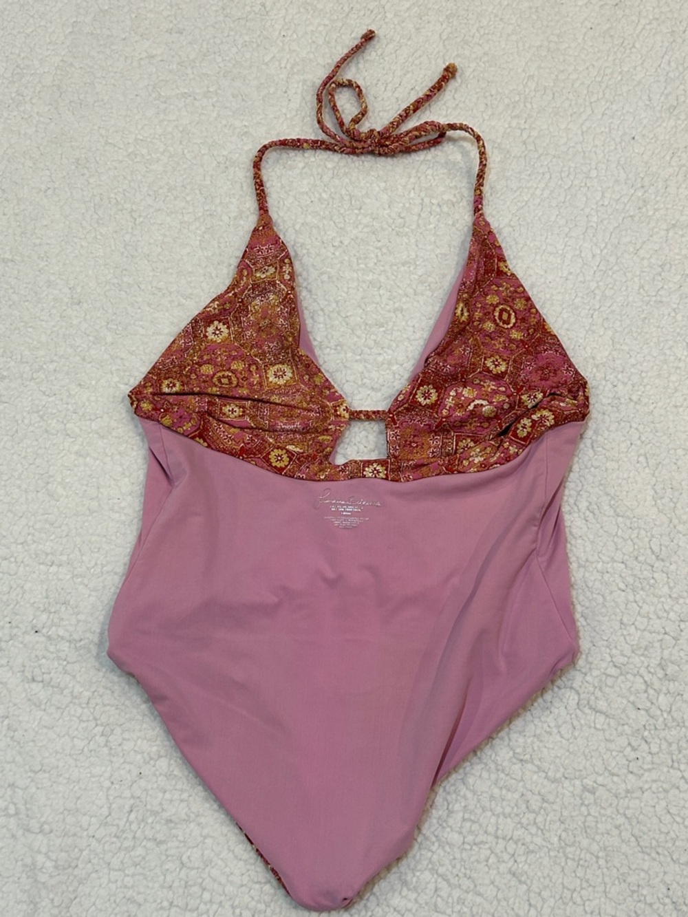 Frankies Bikinis Lily Geo Print One Piece Swimsuit size Large Isla Pink - Picture 5 of 11